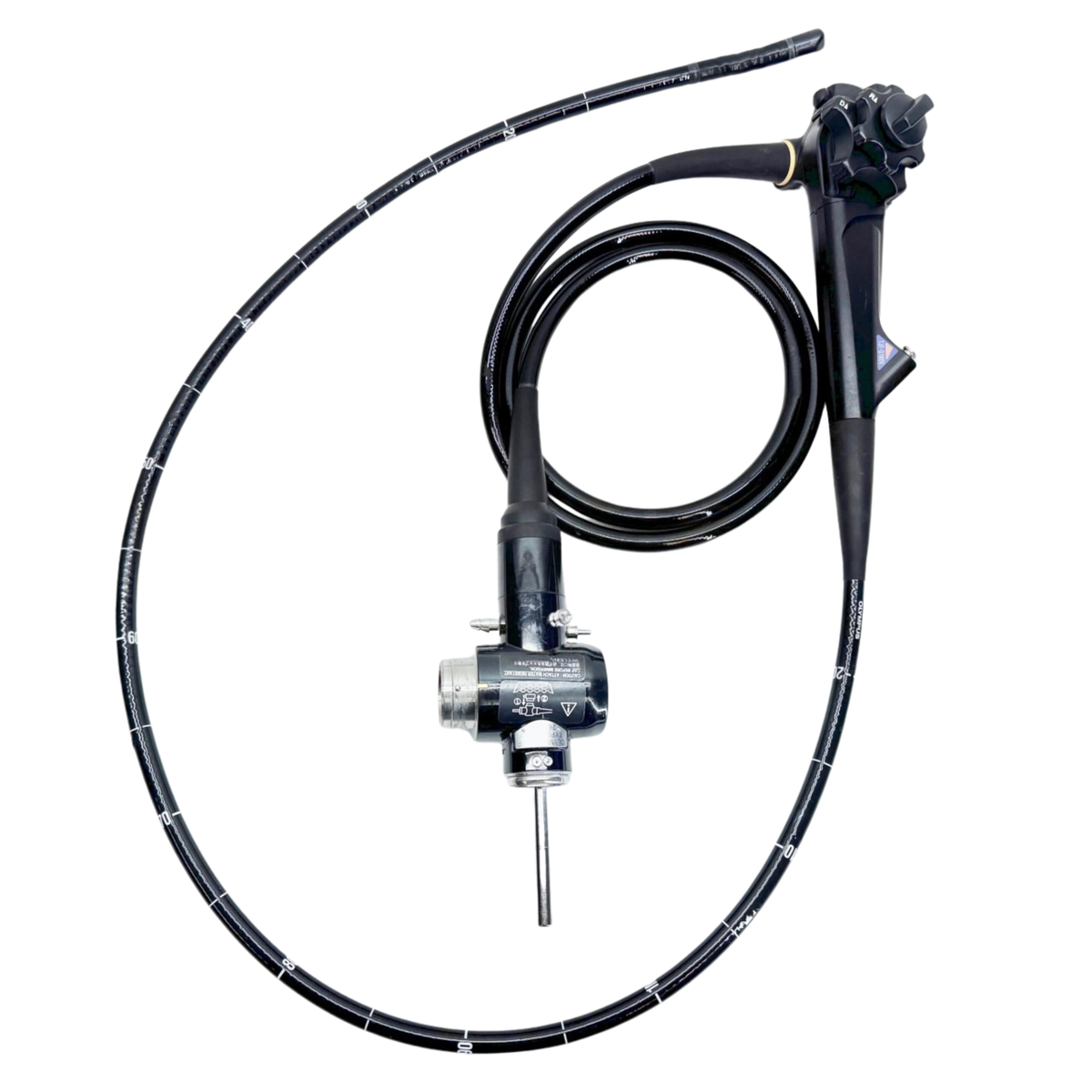 Flexible endoscope with control handle and measurement markings for medical procedures