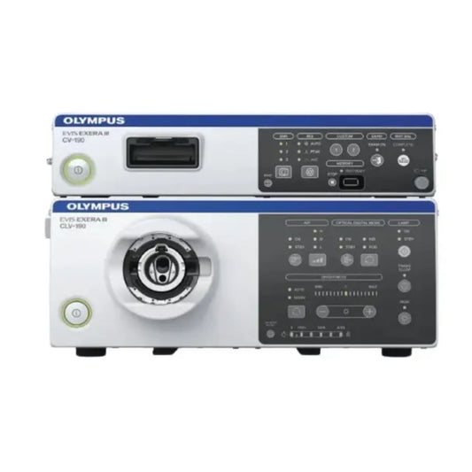 Olympus EVIS EXERA III CV-190 and CLV-190 endoscopy system units with control panels and ports