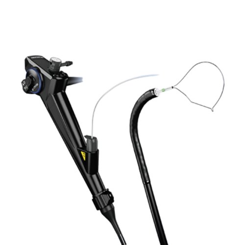 Olympus BF-1TH190 EVIS EXERA III therapeutic video bronchoscope featuring HDTV imaging, Narrow Band Imaging, and a large working channel for pulmonary interventions.