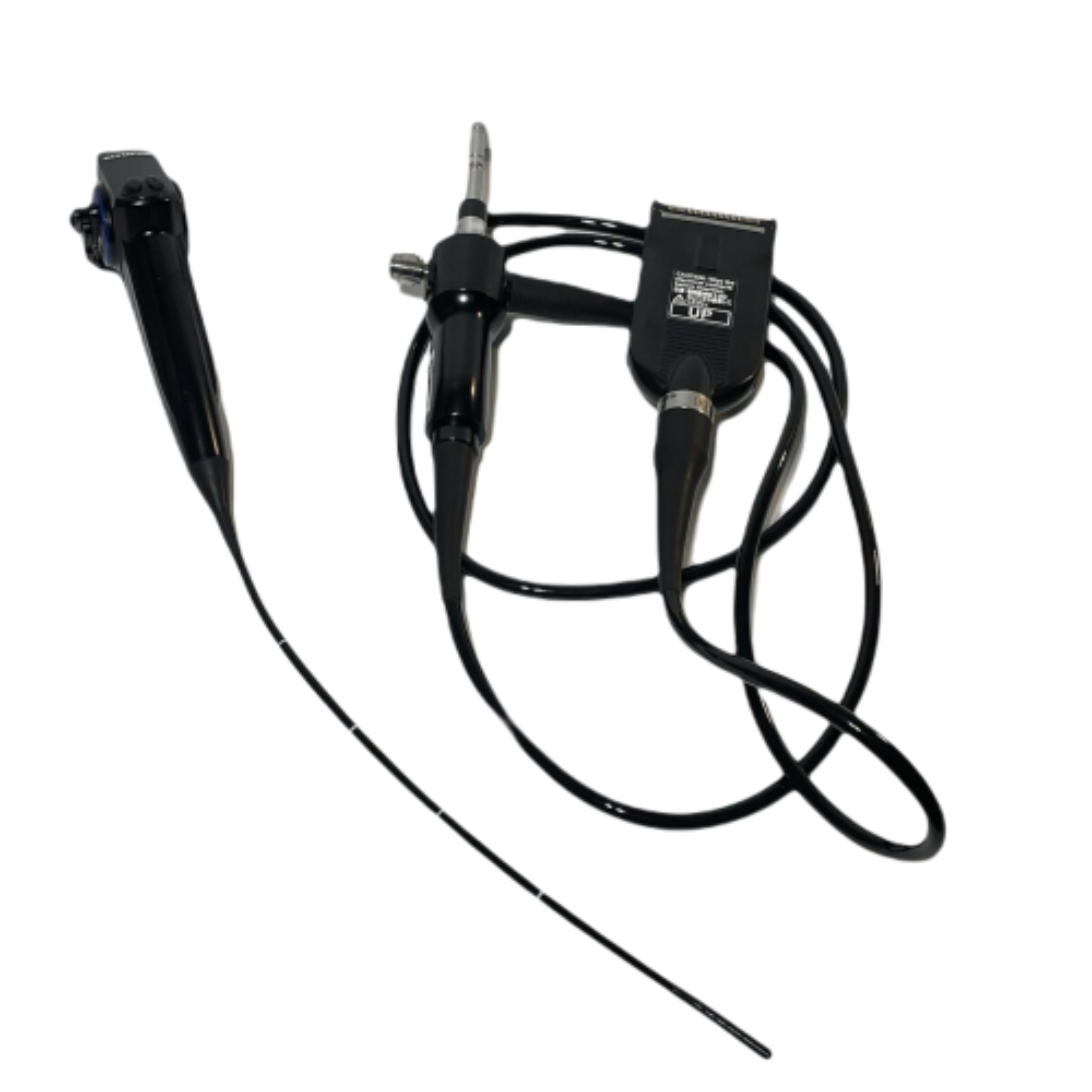 Olympus ENF-VH HDTV rhino-laryngo video endoscope designed for ENT examinations with high-resolution imaging, slim insertion tube, and enhanced maneuverability.
