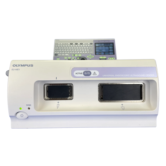 Olympus EU-ME1 Universal Endoscopic Ultrasound Center with control panel and disk slots for medical imaging