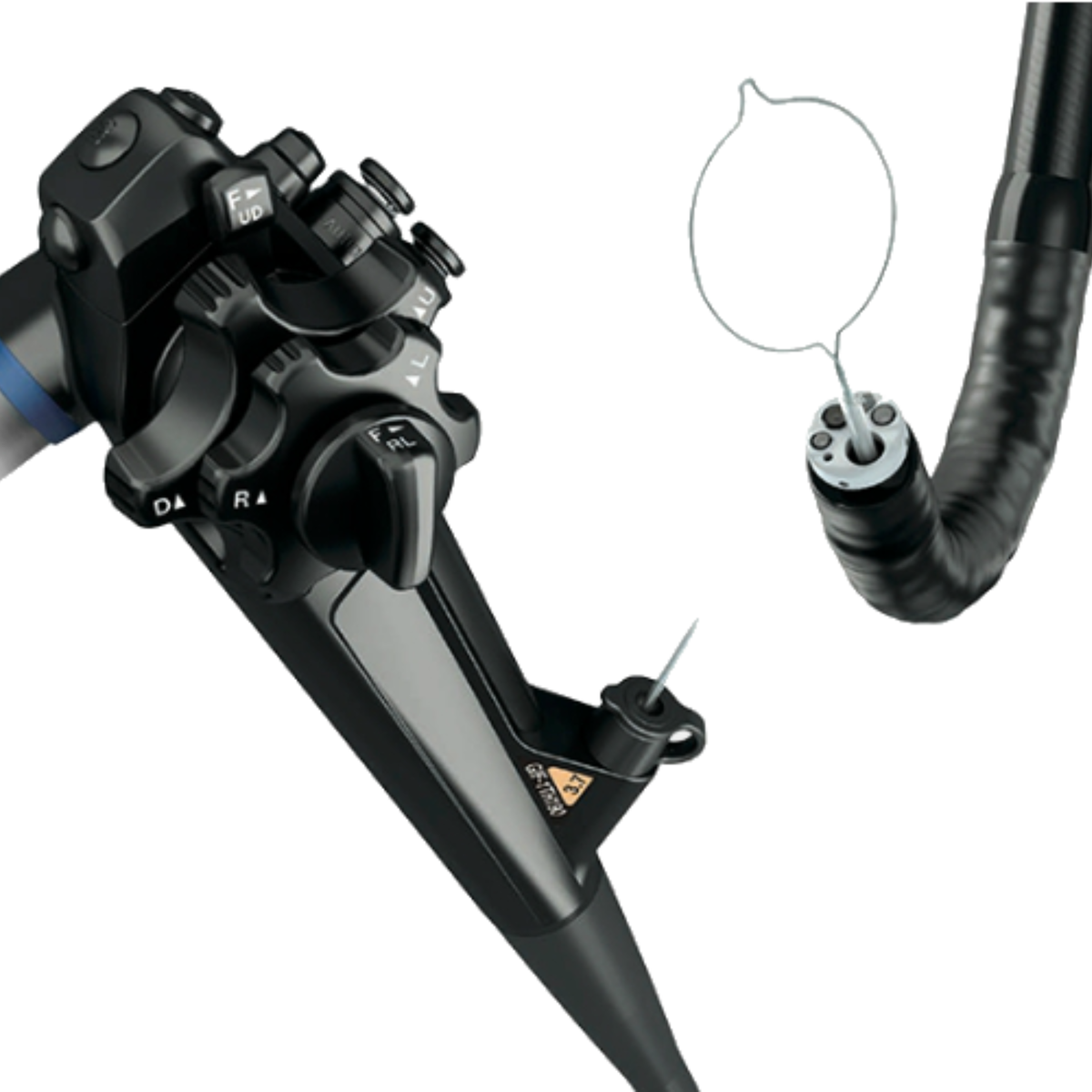 Flexible endoscope with control knobs and insertion tube for medical procedures